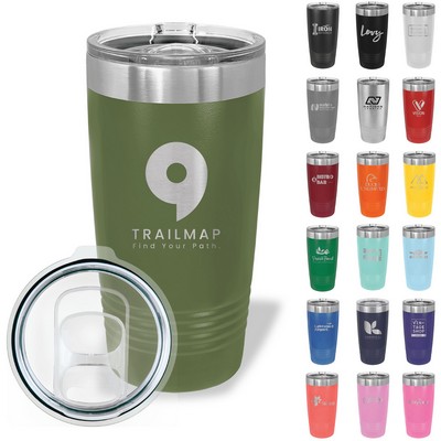 20 Oz Polar Camel Stainless Steel Tumbler with Sliding Lid